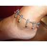 Anklets  double beads blue turquoise