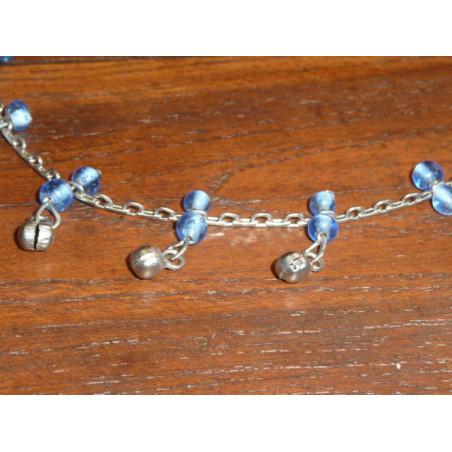 Bracelets de cheville double perles bleu turquoise