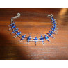 Anklets  beads blue marine rigide