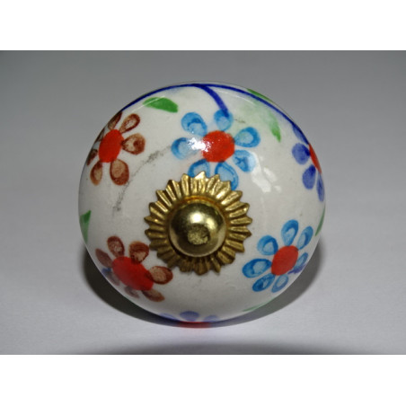Ceramic cabinet knob multi flower