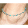 Bracelets de cheville petites perles turquoise