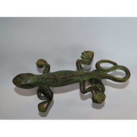 handle brass salamander green