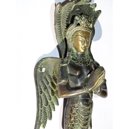 Poignée en bronze ange indien vert