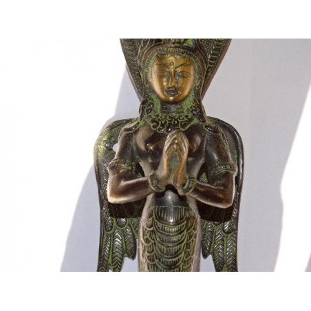 Poignée en bronze ange indien vert