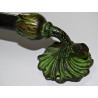 Large handle with green patinated black acanthus leaves - 22 cm