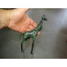 Giraffe handle in black bronze with green patina - 22 cm