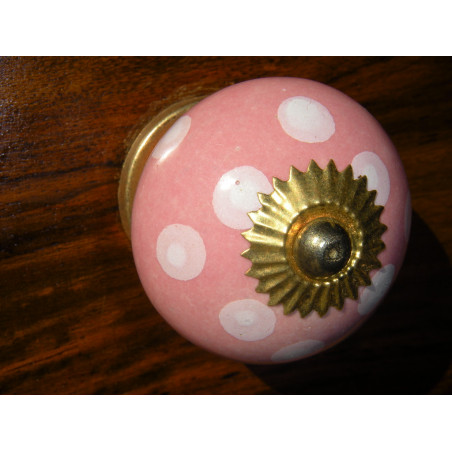 Porcelain knobs pitch pink/gold