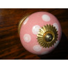 Porcelain knobs pitch pink/gold