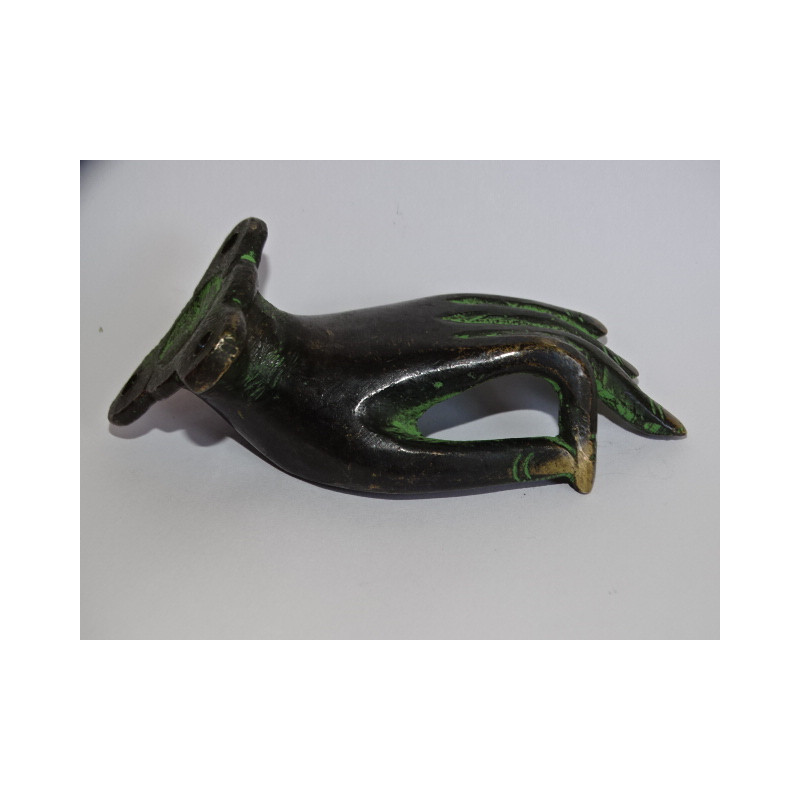 Black and green patinated Buddha bronze handle 9 cm
