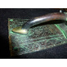 Door knocker brass elephant green plaque