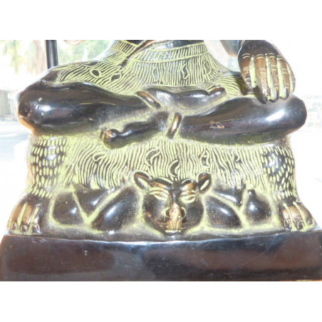 big bronze of Shiva seating with trident