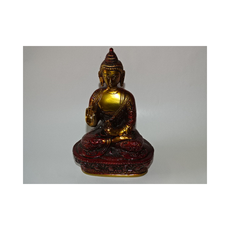 Buddha medicine with a golden and brown patina - 17 cm
