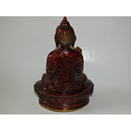 Buddha medicine with a golden and brown patina - 17 cm