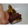 Statue en bronza du Buddha médecine patiné dorée et marron - 17 cm