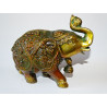 Ceremonial Elephant with bell and golden and brown patina