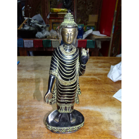 Large bronze statue of the standing Buddha - 28 cm