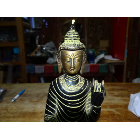 Grande statue en bronza du Buddha debout - 28 cm