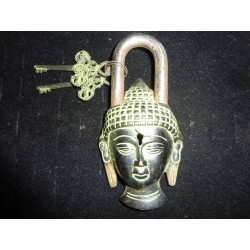 padlock brass buddha green