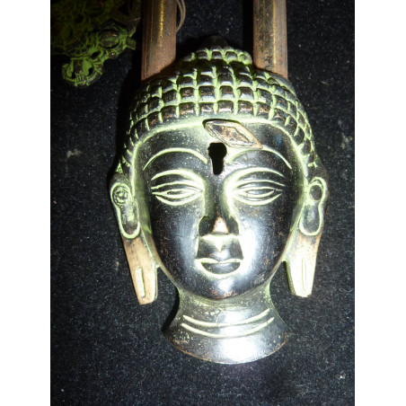 padlock brass buddha green