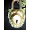padlock brass head of lion