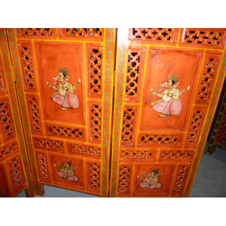 Paravent tête de lit lord Ganesha orange
