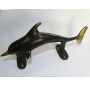 Poignée en bronze dauphin patine foncée