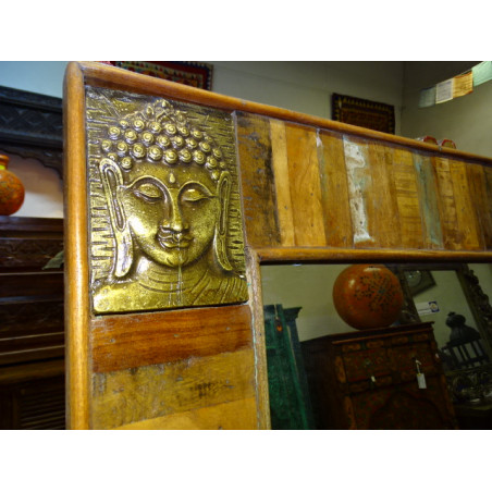 Mirror Buddha in recycled teak 120 x 60 cm horizontal