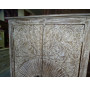 Hand-carved Indian wardrobe with white patina - 160 cm