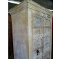 Vieille armoire plaque de laiton patinée blanche 85x50x180 cm