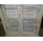 Vieille armoire plaque de laiton patinée blanche 85x50x180 cm