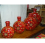 Hand painted metal water jar Red 30 cm